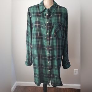 Ava & Viv Long Sleeve Plaid Tunic